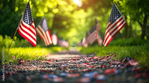 American Flags and Patriotic Decorations for Memorial Day
