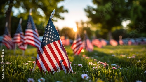 American Flags and Patriotic Decorations for Memorial Day