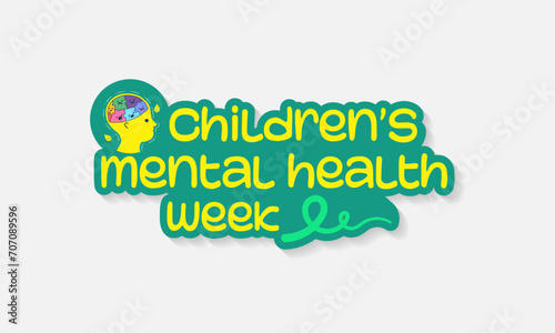 Children's Mental health week is observed every year during February, Vector illustration