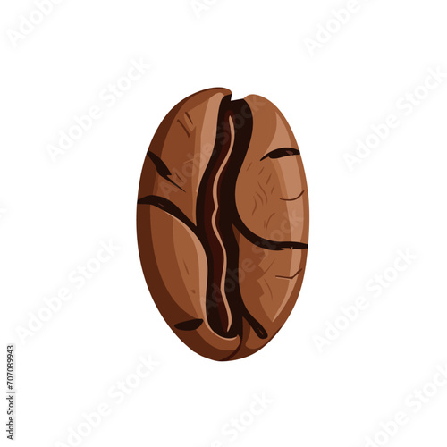 Detailed Coffee Bean Illustration with Rich Textured Surface