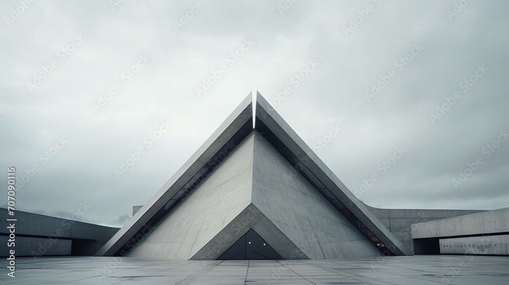 Gray concrete building modernism style sail sha illustration image Ai generated art Gray concrete building modernism style sail sha illustration image Ai generated art