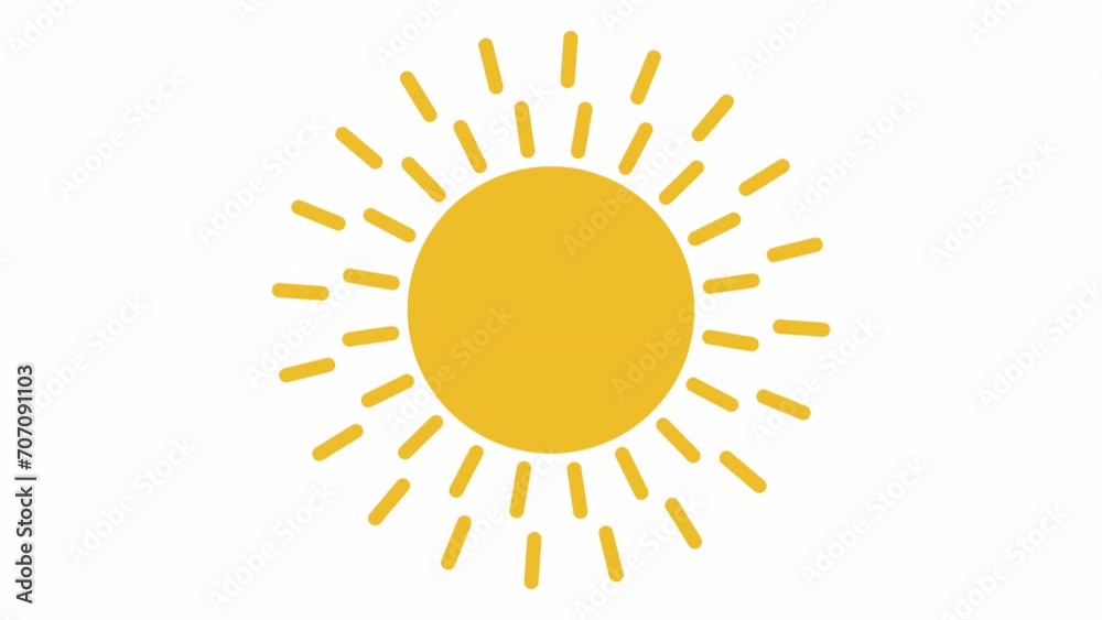 Sun with rotating rays. Loopable 2d animation video. Motion graphics with alpha channel. Sun with rotating rays. Loopable 2d animation video. Motion graphics with alpha channel.