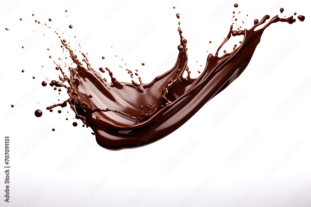 chocolate splash isolated on white background. 3d rendering chocolate splash isolated on white background. 3d rendering