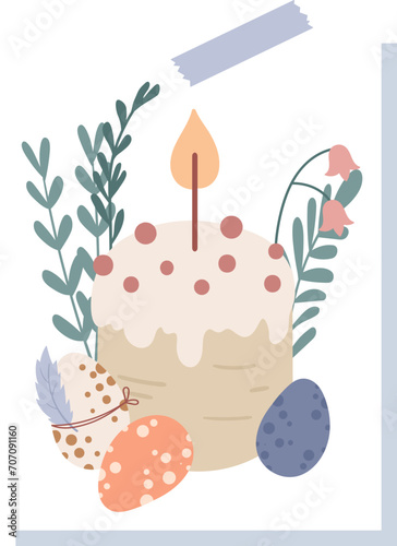 Easter Greeting Card With Cake