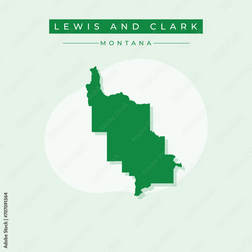 Vector illustration vector of Lewis and Clark map Montana