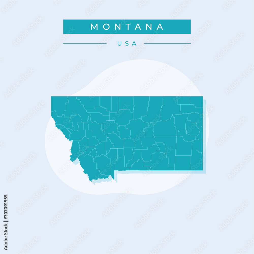 Vector illustration vector of Montana map Montana