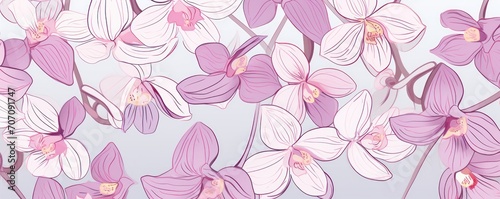 Orchid repeated soft pastel color vector art geometric pattern 