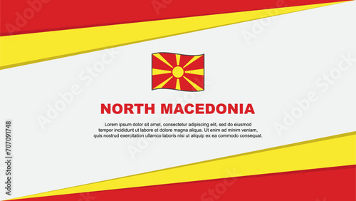 North Macedonia Flag Abstract Background Design Template. North Macedonia Independence Day Banner Cartoon Vector Illustration. North Macedonia Design