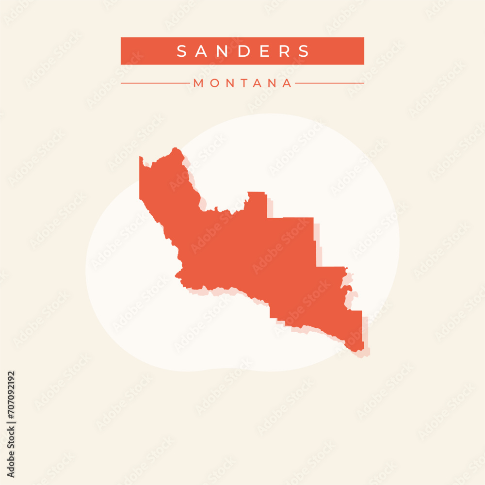 Vector illustration vector of Sanders map Montana