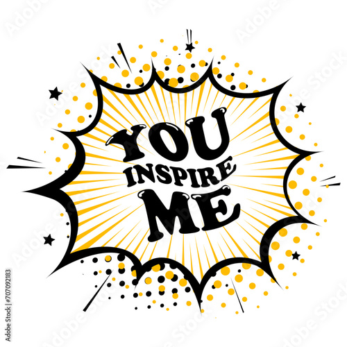 Comic boom You inspire me icon. Simple vector illustration of comic You inspire me  icon