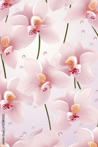 Orchid repeated soft pastel color vector art pointed 