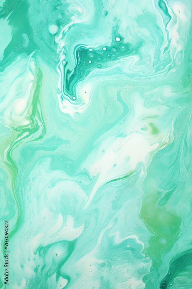 Pastel emerald seamless marble pattern with psychedelic swirls
