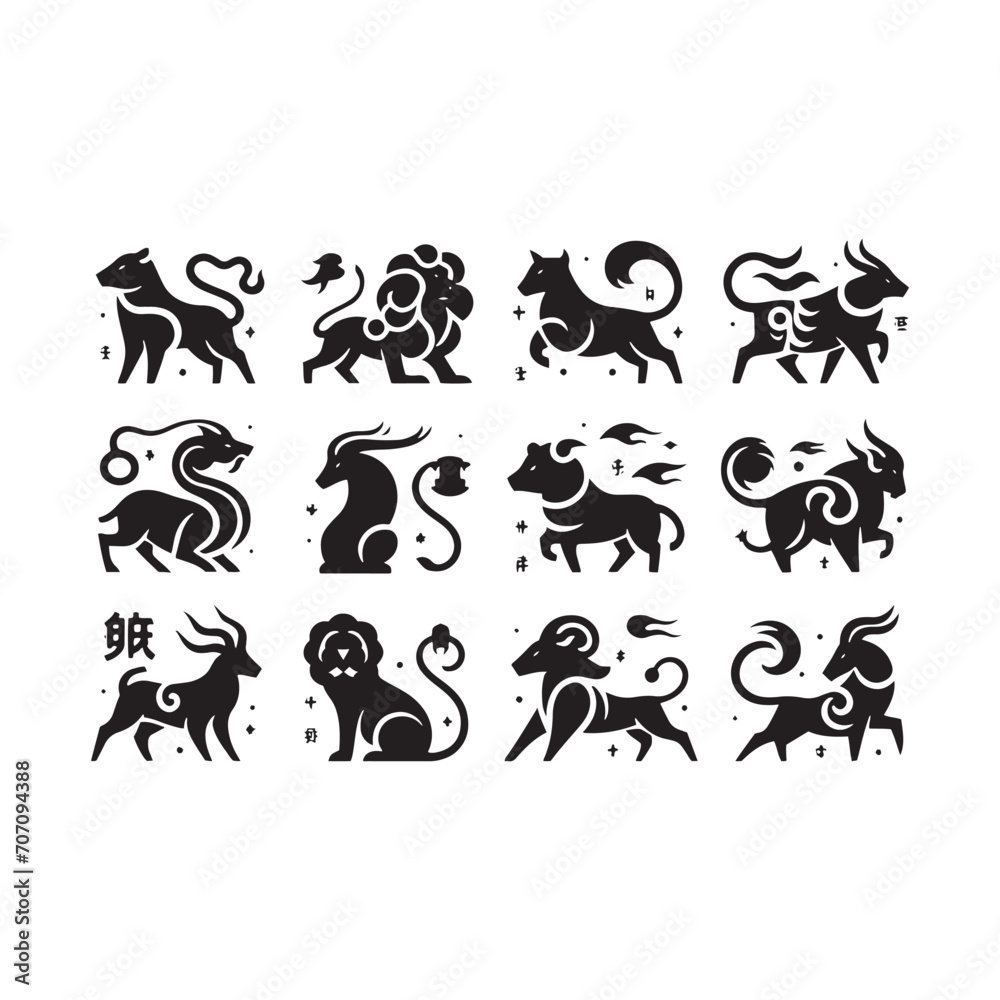 Radiant Silhouettes Explored: Delving into the Beauty of Chinese Zodiac Animal Silhouette Stock for Your Portfolio - Chinese New Year Silhouette - Chinese Zodiac Animal Vector Stock
Radiant Silhouettes Explored: Delving into the Beauty of Chinese Zodiac Animal Silhouette Stock for Your Portfolio - Chinese New Year Silhouette - Chinese Zodiac Animal Vector Stock