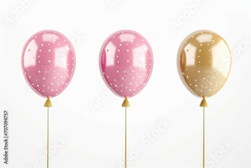 Colorful Balloons isolated on white Background. Childrens party, celebration