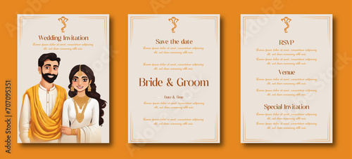 Indian wedding invitaiton template  photo