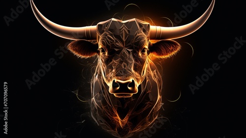 Longhorn bull colorful head texas illustration image Ai generated art