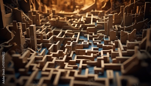 Close Up of Maze in Room – Intricate Pathways and Puzzling Design