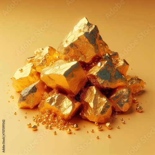 gold from rosia montana in romania set against a transparent background exuding elegance and sophistication photo
