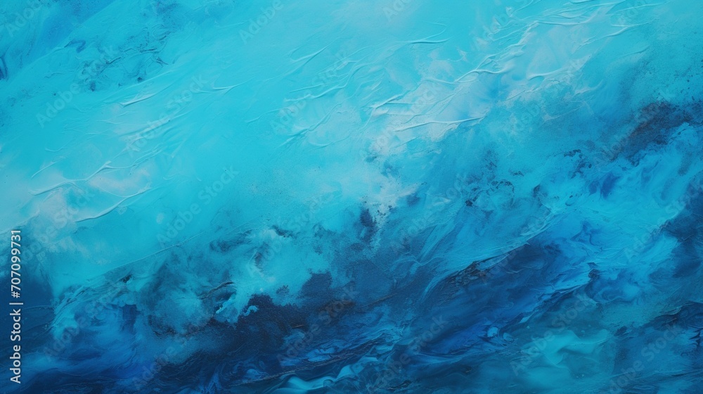 Blue paint background for abstract art with a grungy texture and liquid flow