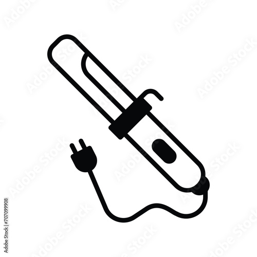 hair curler icon with white background vector stock illustration