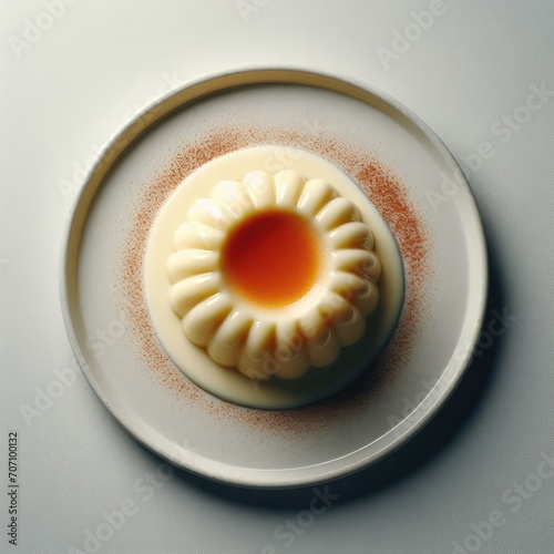 close up of a white cake tiramisu on a plate