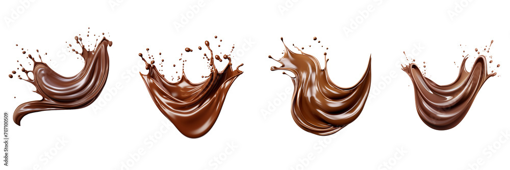 Set of Chocolate splash vector soggy transparent background Set of Chocolate splash vector soggy transparent background
