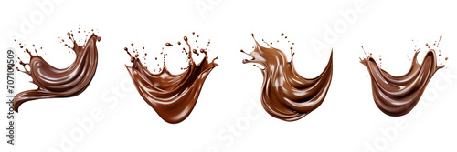 Set of Chocolate splash vector soggy transparent background 