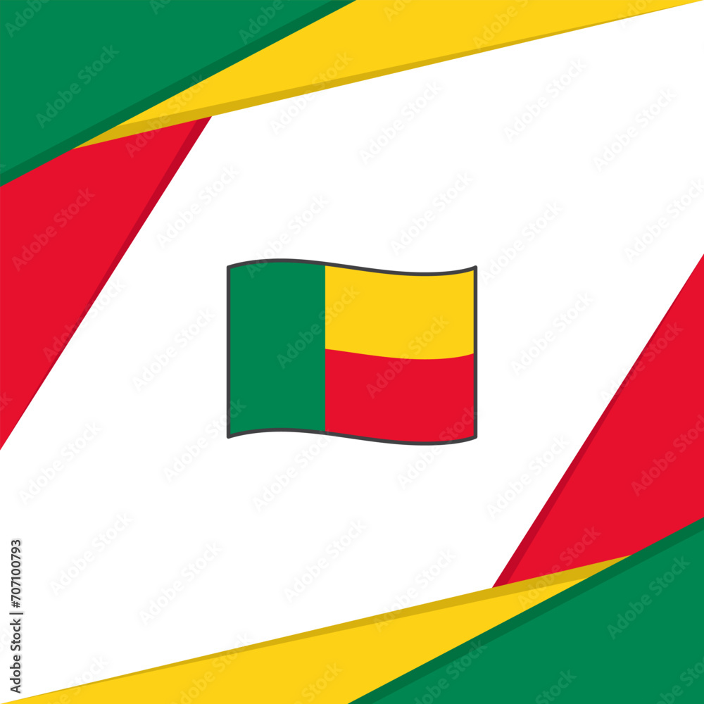 Obraz premium Benin Flag Abstract Background Design Template. Benin Independence Day Banner Social Media Post. Benin