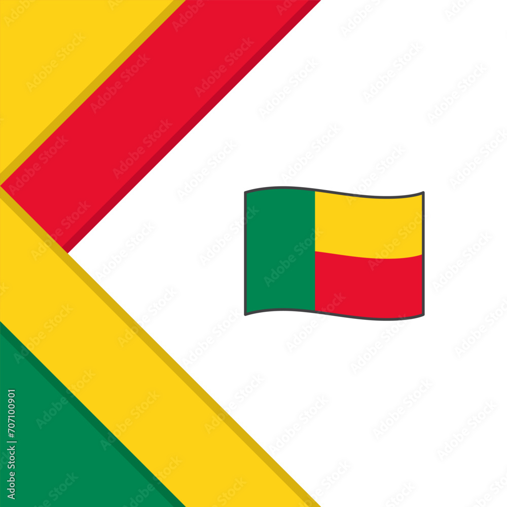 Fototapeta premium Benin Flag Abstract Background Design Template. Benin Independence Day Banner Social Media Post. Benin Illustration