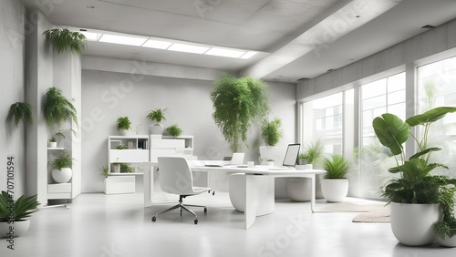 modern office interior with a table