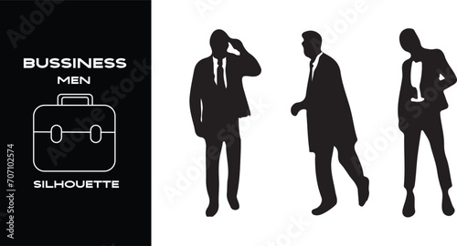 Business Men Silhouette isolated on white background. Vector illustration business men 