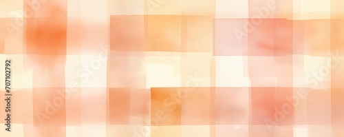 Peach vintage checkered watercolor background. 