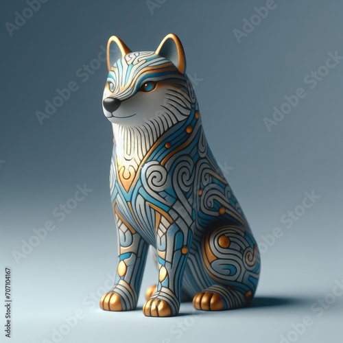 animal figure on a wooden toy wooden wolf toy