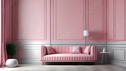 pink sofa in a bedroom