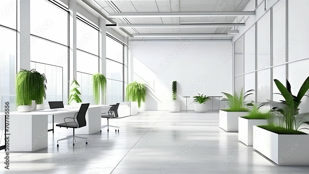 modern office interior with a table modern office interior with a table