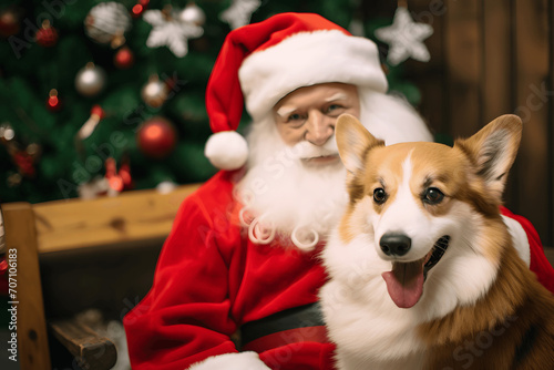 Santa Claus and dog in a christmas season decoration  © rodrigodm22