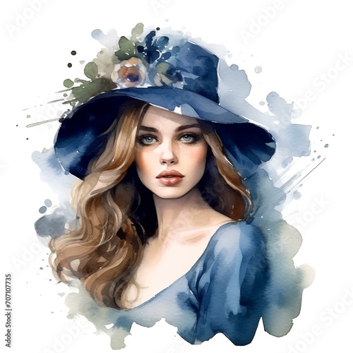 Beautiful Woman: Fashion Illustration in Watercolor photo