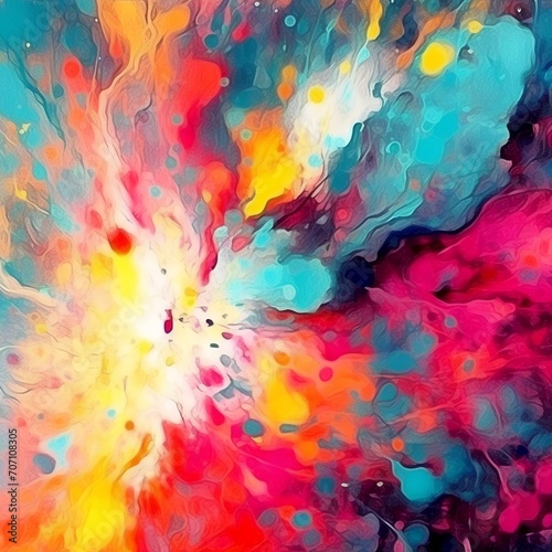 Vivid Artistic Splashes: Abstract Painting Collection © Waqas
