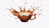 isolated brownish-hot cocoa or coffee splotch on a white background