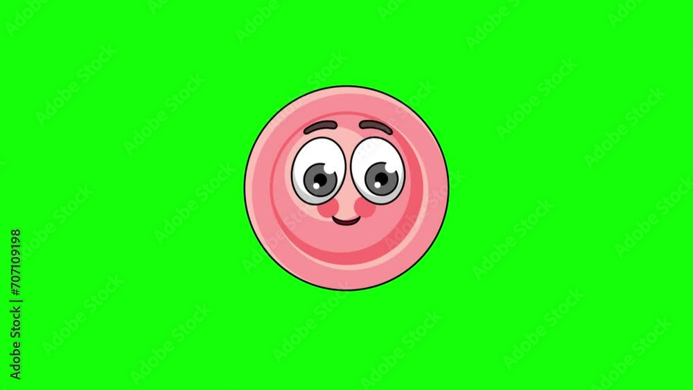 button cartoon character with a saluting face, emoji emoticon animation button cartoon character with a saluting face, emoji emoticon animation