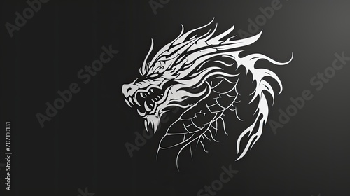 Dragon head on a black background