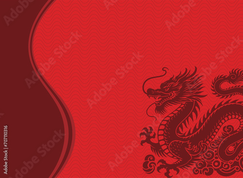 red dragon, vector illustration, for backgrounds and fabrics pattern, repeat, dragon year