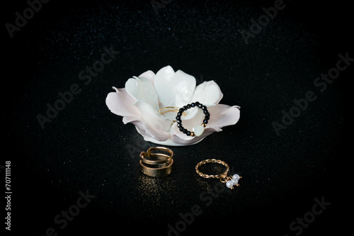 vase in a shape of flower with finger rings
