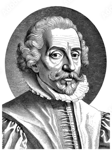 Portrait of Miguel de Cervantes, generative AI photo