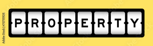 Black color in word property on slot banner with yellow color background