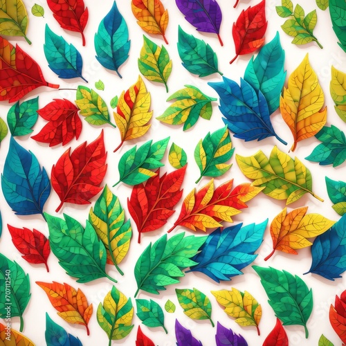 Seamless Patterns Repeating Patterns Design with Colorful Leaves , generated by AI