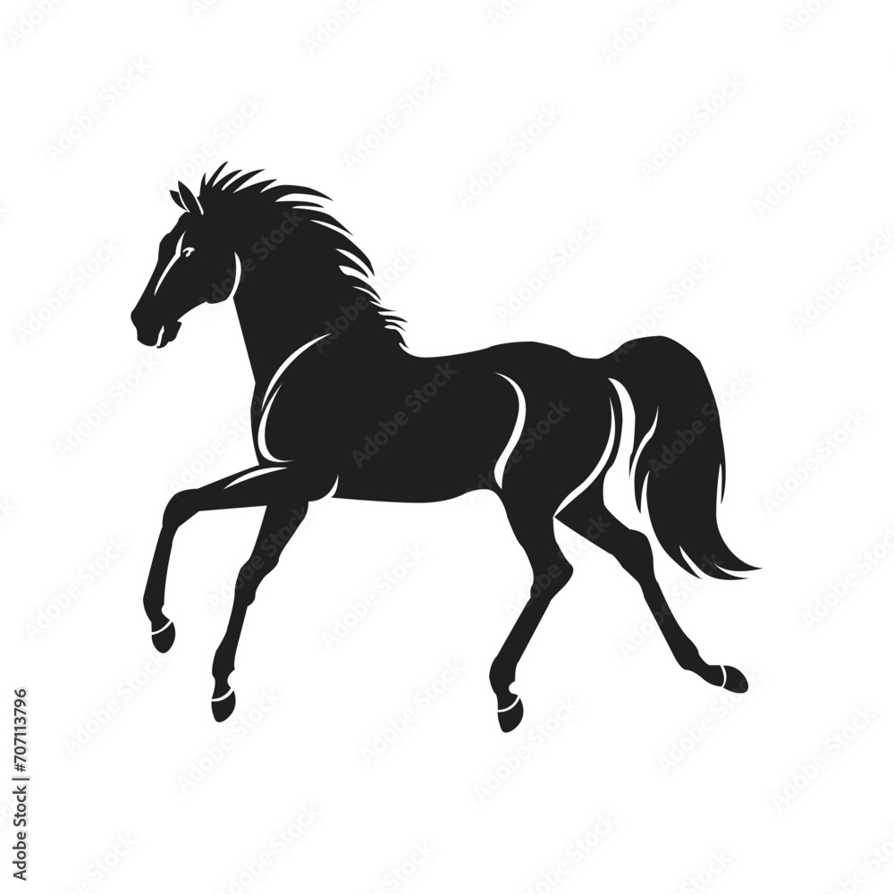 A silhouette of a horse & t shart design vector 