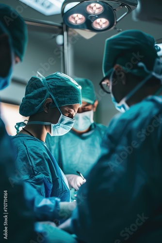 The atmosphere in the operating room is intense as the surgeons focus on their delicate task