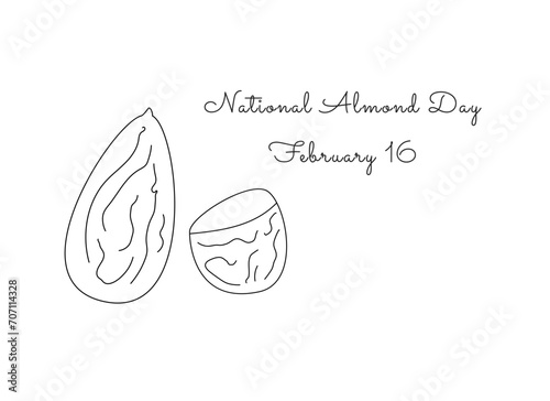 Good for celebrating National Almond Day, this single-line artwork