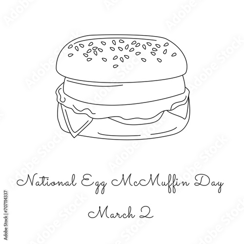 Great for celebrating National Egg McMuffin Day, this one line artwork photo